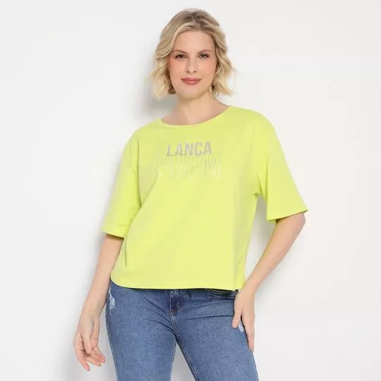 Blusa Estampa Lança- Verde Limão- Lança Perfume