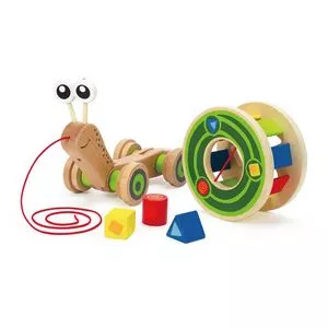 Caracol De Passeio<BR>- Bege & Verde<BR>- 18,5x2,53x29cm<BR>- Hape