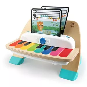 Piano Musical Infantil<BR>- Bege & Azul<BR>- 22x3,43x30,5cm<BR>- Hape