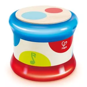 Tambor Musical Infantil<BR>- Azul & Vermelho<BR>- 15x3,98x15cm<BR>- Hape