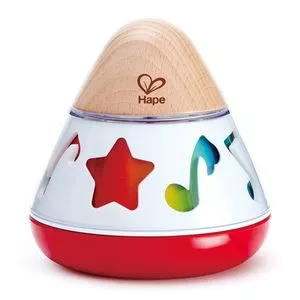 Caixa Musical Giratória<BR>- Bege & Vermelha<BR>- 10,5x3,07x10,5cm<BR>- Hape