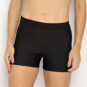 Short Com Recortes<BR>- Preto