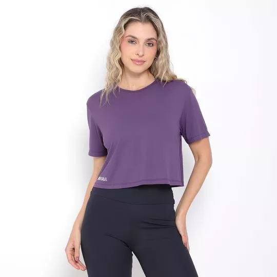 Cropped Com Inscrições- Roxo