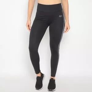 Legging Com Recortes<BR>- Preta & Branca