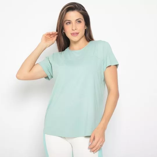 Camiseta Texturizada- Verde Água