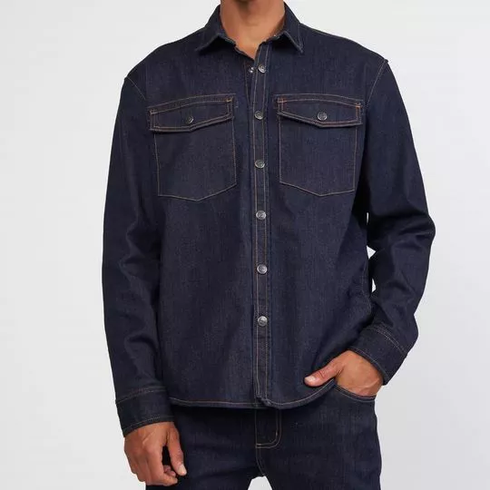 Camisa Jeans- Azul Escuro