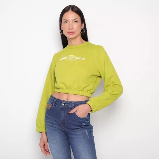 Blusão Cropped Colcci- Verde Limão