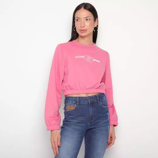 Blusão Cropped Colcci- Rosa