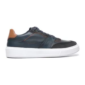 Tênis Com Recortes<BR>- Azul Marinho<BR>- KB Shoes