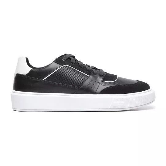 Tênis Com Recortes- Preto- KB Shoes