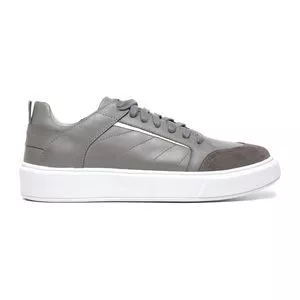 Tênis Com Recortes<BR>- Cinza<BR>- KB Shoes