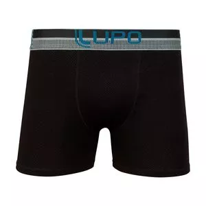 Cueca Boxer Com Logo<BR>- Preta & Azul