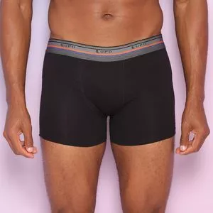 Cueca Boxer Lupo®<BR>- Preta & Cinza