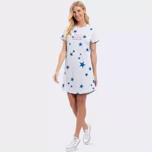 Camisola Estrelas<BR>- Branca & Azul Escuro<BR>- Veggi