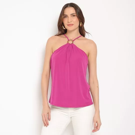 Blusa Com Aviamento- Pink- Morena Rosa