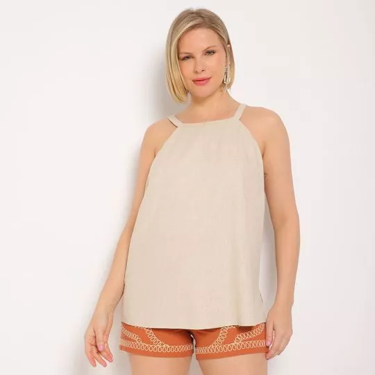 Blusa Lisa- Bege- Maria Valentina