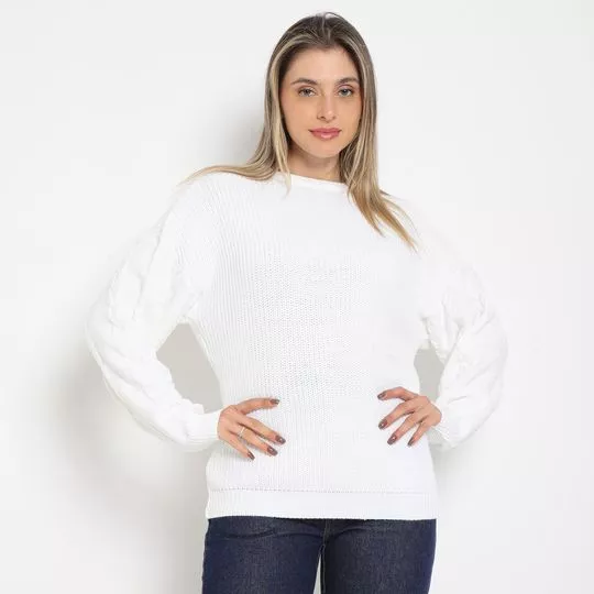 Blusa Texturizada- Branca- Zinco