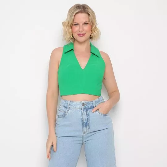 Cropped Com Recortes- Verde- Iódice