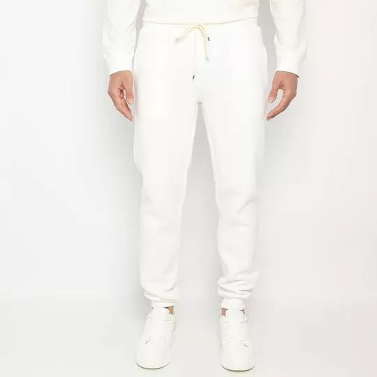 Calça Jogger Com Amarração- Off White- Iódice