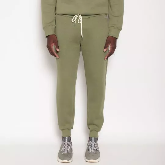 Calça Jogger Com Bolsos- Verde Militar- Iódice