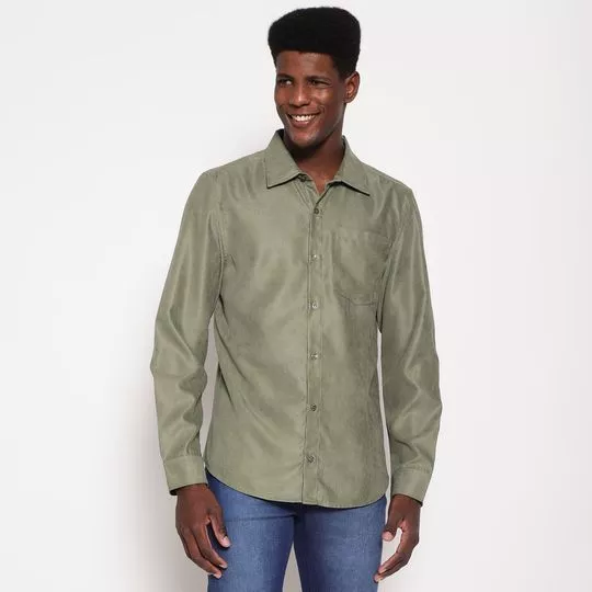 Camisa Com Bolso- Verde Militar- Iódice