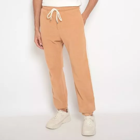 Calça Jogger Com Amarração- Bege- Iódice