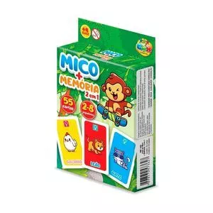 Jogo De Cartas Mico + Memória 2 Em 1<BR>- 55Pçs<BR>- GGB Plast