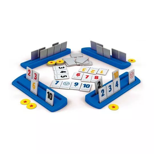 Brinquedo Rummikub Jr- Azul & Amarelo- 27,5x38x5,5cm- Grow