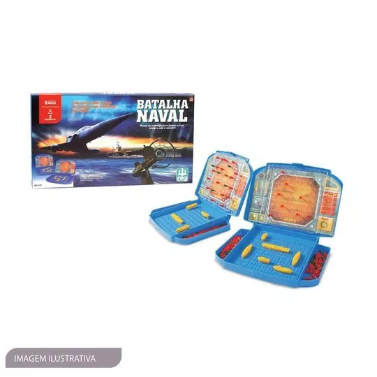 Jogo De Tabuleiro Batalha Naval- Azul & Amarelo- 212Pçs- Nig Brinquedos