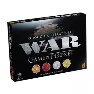 Jogo de Tabuleiro War Game Of Thrones®<BR>- Preto & Cinza<BR>- 83Pçs<BR>- Grow