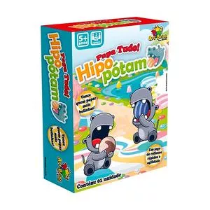 Jogo Papa Bolinhas Hipopótamo<br /> - Azul & Cinza<br /> - 23,3x15x4,5cm<br /> - Art Brink