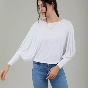 Blusa Ampla Em Linho<BR>- Branca