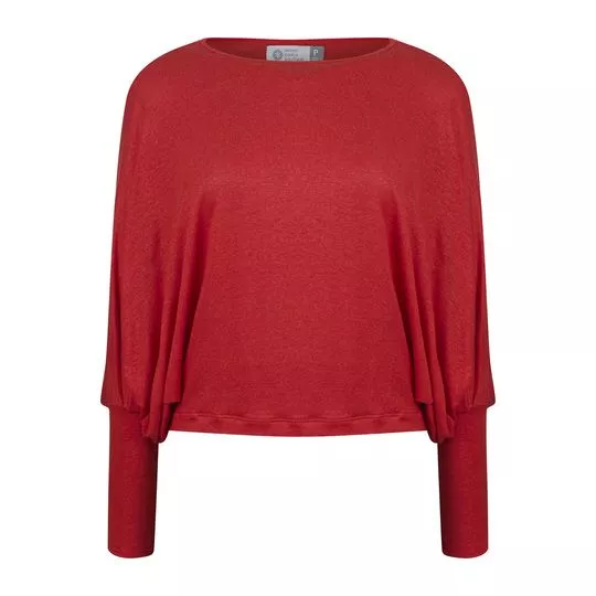 Blusa Em Linho- Vermelho Escuro