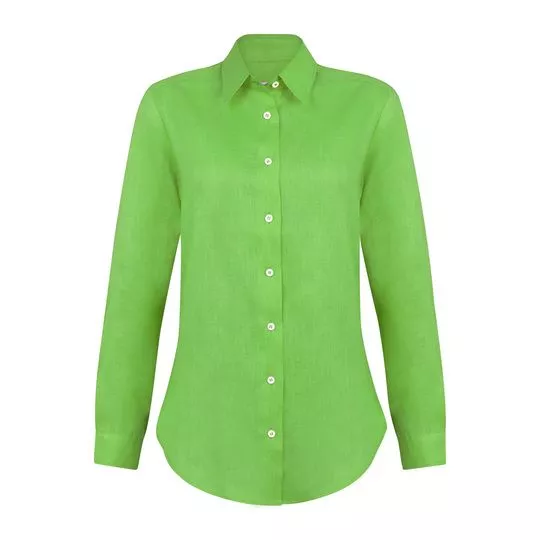 Camisa Em Linho- Verde