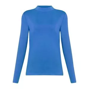 Blusa Com Recortes<BR>- Azul