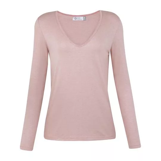 Blusa Em Linho- Rosa Claro