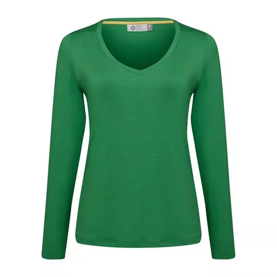 Blusa Com Recortes- Verde