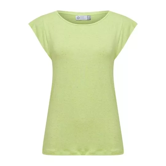 Blusa Em Linho Básica- Verde Claro