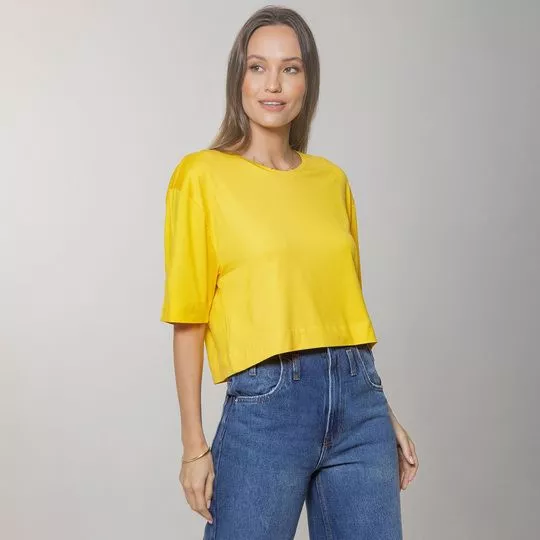 Blusa Cropped Lisa- Amarela