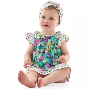 Conjunto De Bata & Tapa Fralda Floral<BR>- Verde & Rosa<BR>- Up Baby<BR>- Up Baby