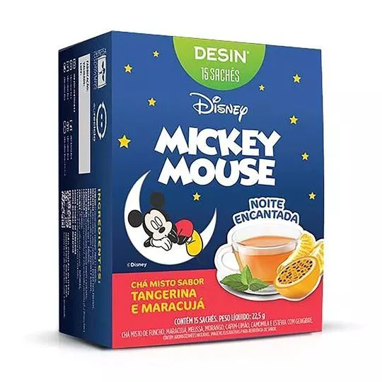 DesinKids Chá Mickey- Tangerina & Maracujá- 15 Sachês- Desinchá