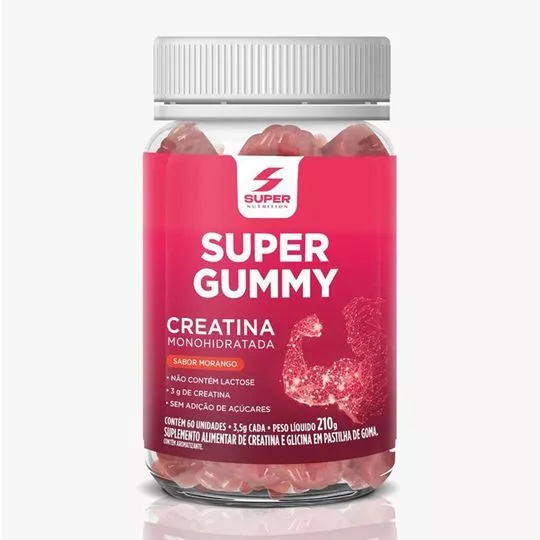 Super Gummy Creatina Monohidratada- Morango- 60 Gomas- Desinchá