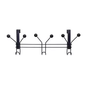 Cabide Com 3 Ganchos<BR>- Preto<BR>- 17x43,5x8cm<BR>- Metaltru