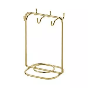 Suporte Para Xícaras De Café & Pires<BR>- Dourado<BR>- 20,5x14x11,5cm<BR>- Future