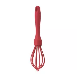 Batedor Fuet Em Silicone<BR>- Vermelho<BR>- 23cm<BR>- Day Home