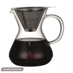 Cafeteira Com Coador<BR>- Inox & Incolor<BR>- 500ml<BR>- Day Home