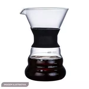 Cafeteira Com Relevos<BR>- Incolor & Preta<BR>- 400ml<BR>- Day Home