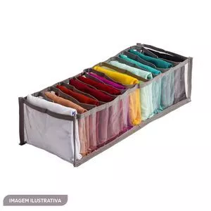 Organizador Colmeia Premium<BR>- Incolor & Cinza<BR>- 10x15x40cm<BR>- Vb Home