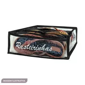 Organizador De Rasteirinhas<BR>- Incolor & Preto<BR>- 9x30x35cm<BR>- Vb Home