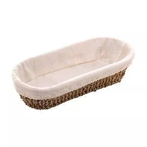 Cesta Com Forro<BR>- Bege & Off White<BR>- 12,5x28x6,5cm<BR>- Wolff